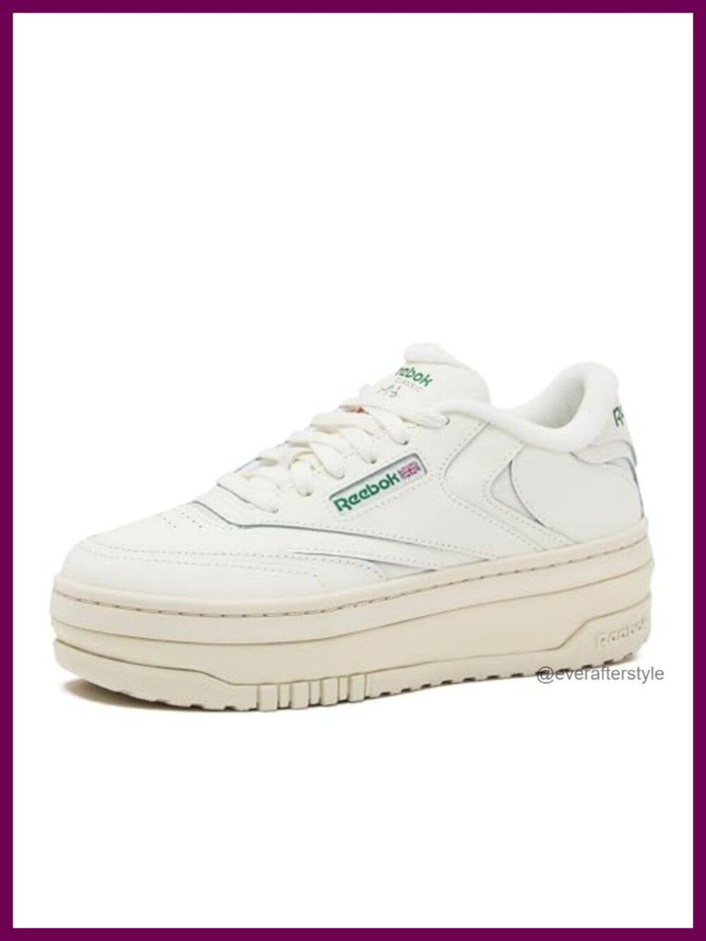 White Reebok Club C Extra Platform Sneakers Women 2" Chunky Casual Tennis Shoes